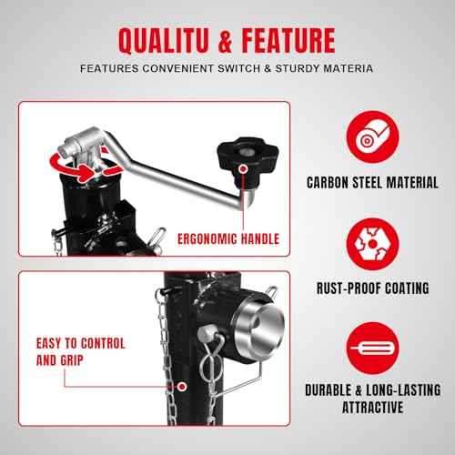 BIG RED 2000 LBs Capacity Weld on Pipe Mount Swivel Trailer Jack, ATR39003R