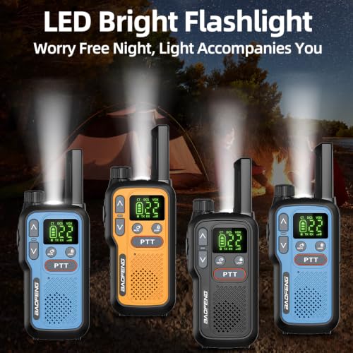 Colorful Long Range Walkie Talkies 6 Pack Rechargeable for Adults