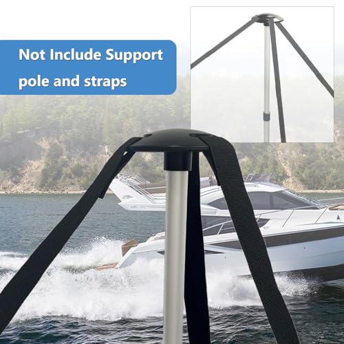 Boat Cover Support Pole Mushroom Cap Top with Strap Holes - Plastic, 5 Inch Diameter