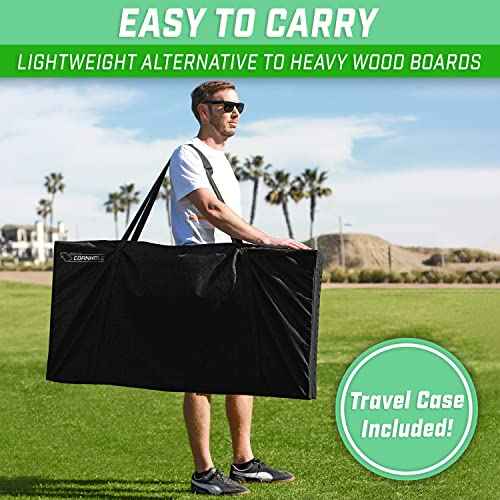 GoSports Portable Cornhole Sets, 8 Styles ? Choose 4 x 2 ft or 3 x 2 ft - Boards Include 8 Bean Bags, Travel Case, and Game Rules