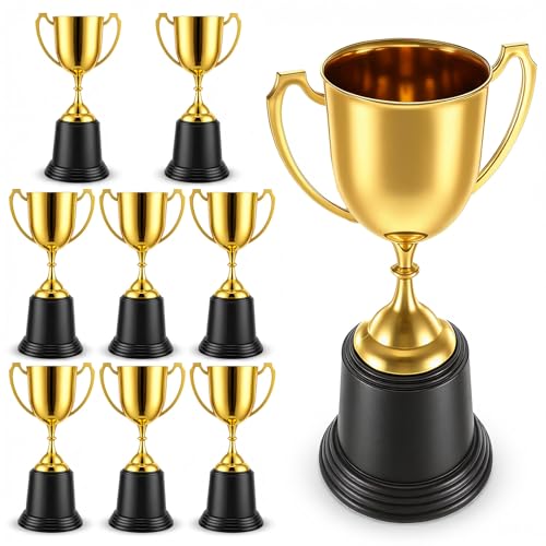 8 Pack 9 Inch Gold Trophy Award - Plastic Gold Trophy Set for Recognition