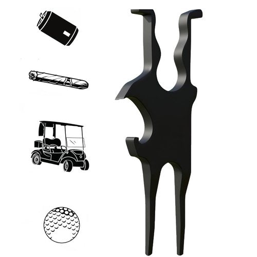 3-in-1 Golf Divot Multi Tool, Magnetic Golf Multi-Tool for Cart, Magnetic Golf Cart Holder with Clamp, Divot Tool Ball Marker & Beverage Opener Multi-Tool, 1 Pcs