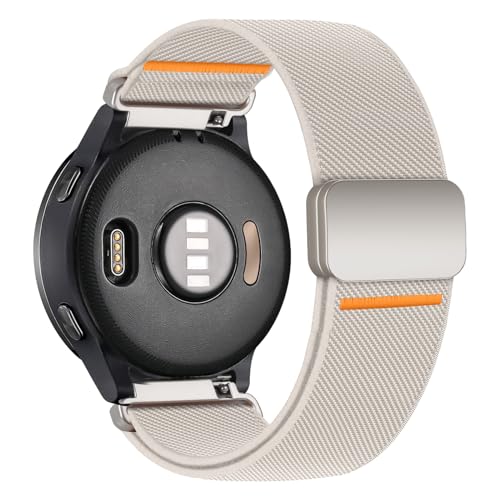 22mm Elastic Nylon Watch Band for Garmin Venu 4/3/2, Vivoactive 4, Galaxy Watch 3 - Starlight