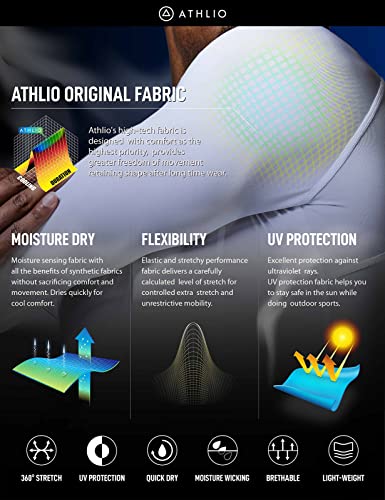 Men's UPF 50+ Long Sleeve Compression Shirt Water Sports Rash Guard 3 Pack Large White
