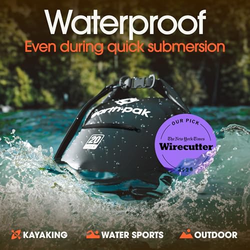 Earth Pak 5L Waterproof Dry Bag Backpack with Phone Case - Black