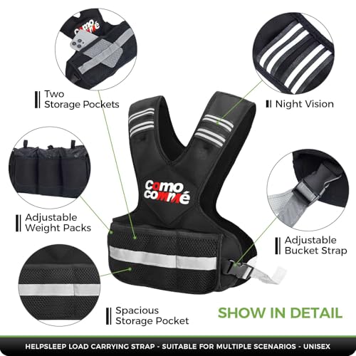 Adjustable Weighted Vest for Men Women Black 4-10 lb Fitness Training
