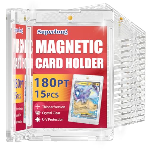 Superlong 15 Pack Magnetic Card Holders for 180pt Trading and Collectible Cards