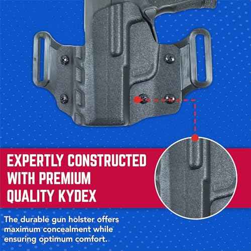 DeSantis Veiled Partner Gun Holster, Outside The Waistband Holster with Precision-Molded Kydex, Fits Springfield Hellcat PRO, Left Hand Draw, Unisex