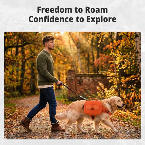 Himal Outdoors Dog Backpack & Saddle Bag - Orange, Adjustable Hiking Pack