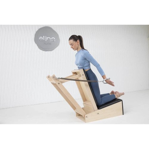 ELINA PILATES Baby Chair, Pilates Chair, Strengthen Back, Injury Recovery, 60 Types of Exercises, Ideal for Learning Pilates, Pilates Teacher (Black)