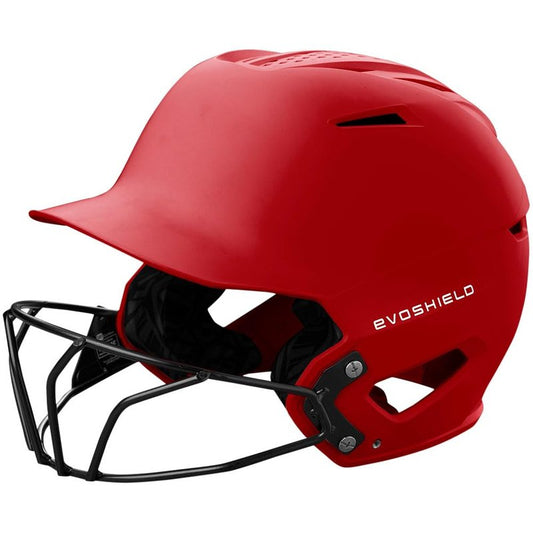 EvoShield XVT™ 2.0 Matte Batting Helmet with Facemask - Scarlet, Small/Medium