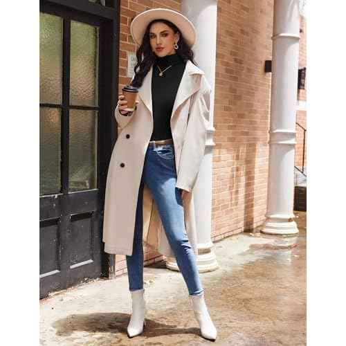 Ekouaer Womens Turtleneck Shirts Long Sleeve Slim Fit Fall Fashion Base Layer Pullover Fleece Ribbed Thermal Underwear Tops