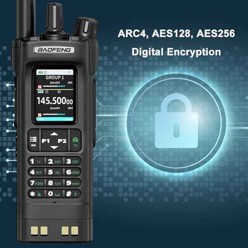 BAOFENG DM32 DM-32UV DM-32 10W Tri-Power DMR Walkie Talkie Digital Mobile Radio Dual-Mode Analog GPS APRS Dual Band Dual Time Slot AM FM Type-C Charging 2 Way Radio for Outdoor Survival Gear (Black)
