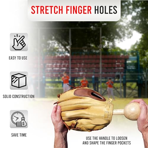 Hot Glove Mallet and Glove Wrap Bundle for Baseball Glove Break-In - Black