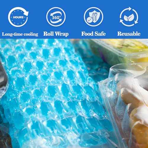 Flexible Ice Film Ice Packs for Cooler Freezer Lunch Boxes Reusable Long Lasting (Blue)