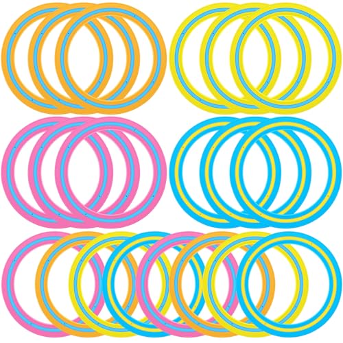 20 Pack 10 Inch Flying Discs Ring Toy Outdoor Sports Set in Bright Colors