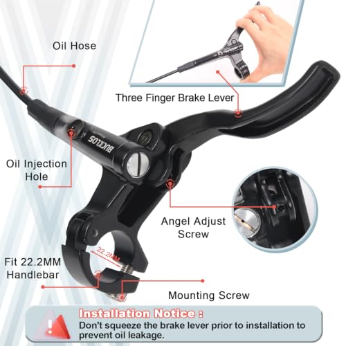 Mountain Bike Disc Brake Kit - Hydraulic Front+Rear with Aluminum Levers, 160mm Rotor, Universal IS/PM Adapter