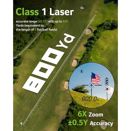 Acer Gadget Golf Rangefinder with Slope - 800/1200Yards Range Finder for Hunting, 6X Magnification with Flag Pole Locking Vibration, Rechargeable Battery with Magnet Stripe, Golf Accessories for Men