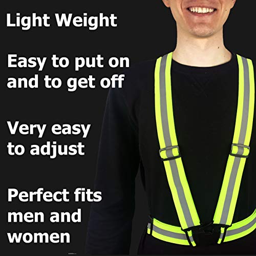 One Size Reflective Safety Vest for Running and Outdoor Sports - Green