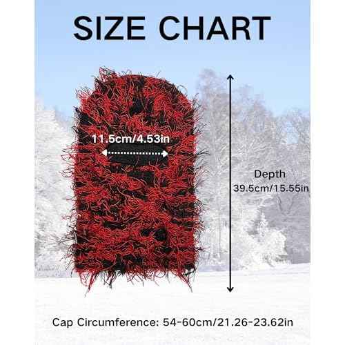 yolrdiw 2 Pieces Winter Distressed Balaclava Knitted Ski Full Face Mask for Women Men