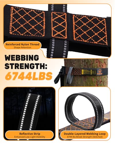 Heavy-Duty Tree Stand Harness Strap Black - Quick-Connect Hunting Safety Gear