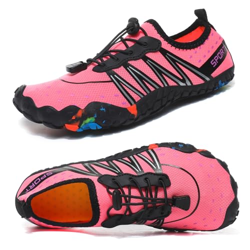 Water Shoes for Men Women Beach Swim Pool Aqua Socks 6 Pink