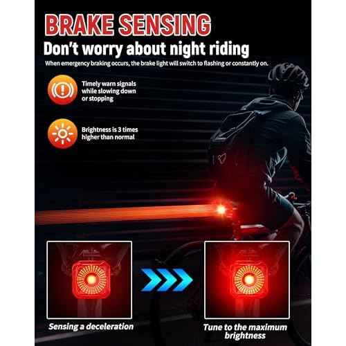 DARKBEAM Bike Tail Light with LED Display Screen, USB-C Rechargeable 6 Light Modes, IP55 Waterproof Bicycle Taillight for Night Riding, Super Bright Rear Bike Light for Road Mountain, 2 Pack