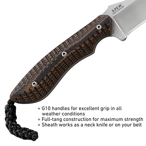 CRKT S.P.E.W. Fixed Blade Knife Satin Blade G10 Handle with Sheath - Green