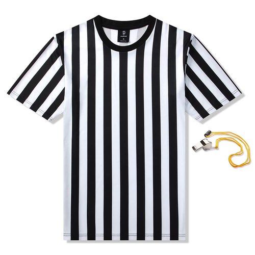 Shinestone Referee Shirt,Referee Costume Umpire Shirt for Womens and Mens,Crew Neck for Football, Soccer and Sports(3X-Large)