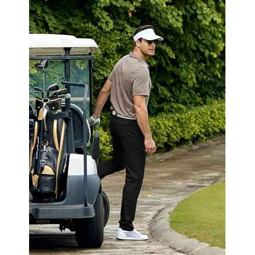 CRZ YOGA Men's All Day Comfy Golf Pants - 28"/30"/32"/34"/36" Quick Dry Lightweight Work Casual Trousers with Pockets