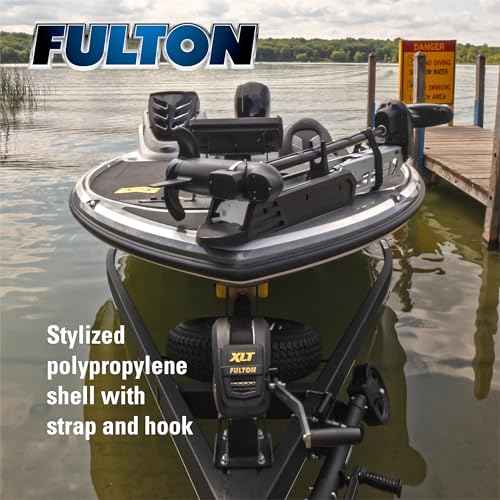 Fulton 142311 XLT Marine Trailer Winch, Single-Speed, 1,500 lbs. Capacity, 20 Foot Strap, 8 Inch Handle, Black Cover