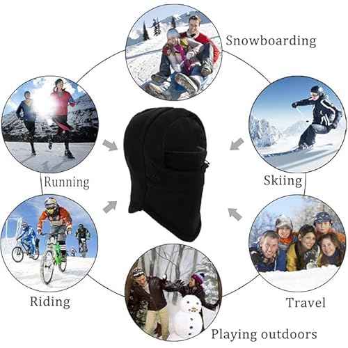 Balaclava Ski Mask 2 Pcs - Windproof Warmer Fleece Adjustable Winter Mask for Men Women