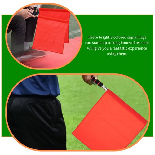 BESPORTBLE Volleyball Flags Line Judge: 2 Pcs Training Referee Flags with Stainless Steel Sponge Handle for Linesman, Sports Events, Volleyball, Track and Field
