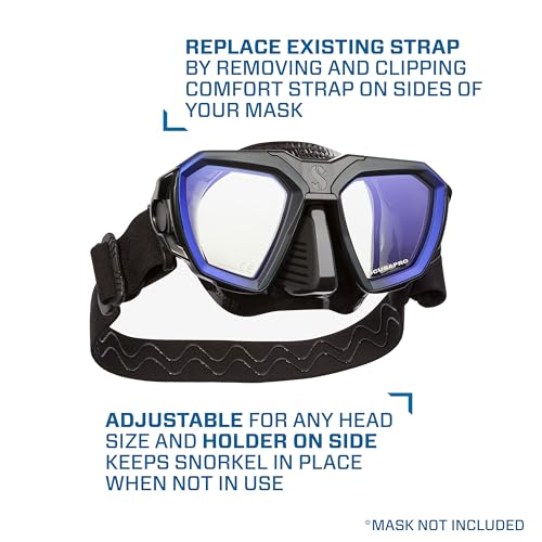 Diving Mask Strap Neoprene Replacement Strap - One Size, Full Black