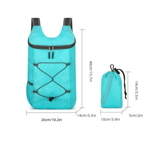 Foldable Hiking Backpack - Small Lightweight Daypack Breathable Travel Backpacks for Men Women-Lake Blue