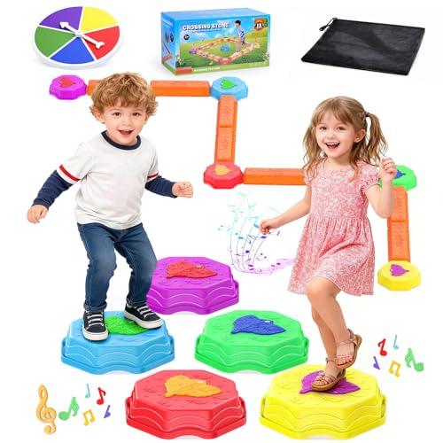 Kids Light Up Balance Beam Set - Musical Stepping Stones & Obstacle Course