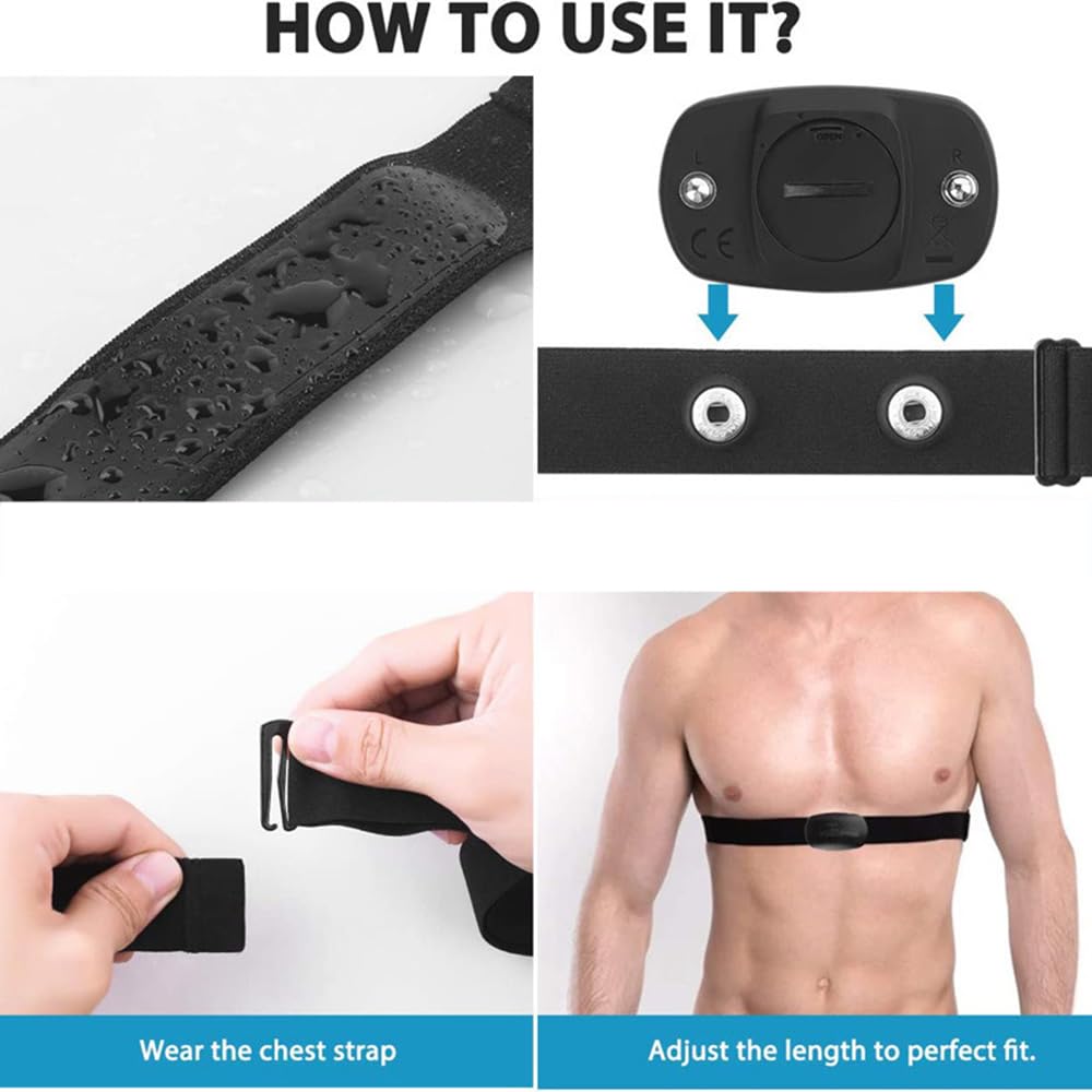 Ranyi Adjustable Heart Rate Monitor Chest Strap Replacement Compatible with Polar H10 H9 H7 / COOSPO H808S H6 H9Z / Garmin HRM-Dual/Powr Labs/Wahoo TRACKR/iGPSPORT HR40 Heart Rate Monitor