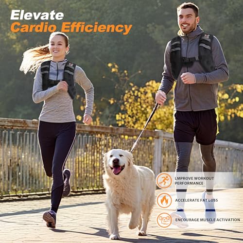 Weighted Vest for Women Men 6LB Black Adjustable Body Weight Vest for Fitness