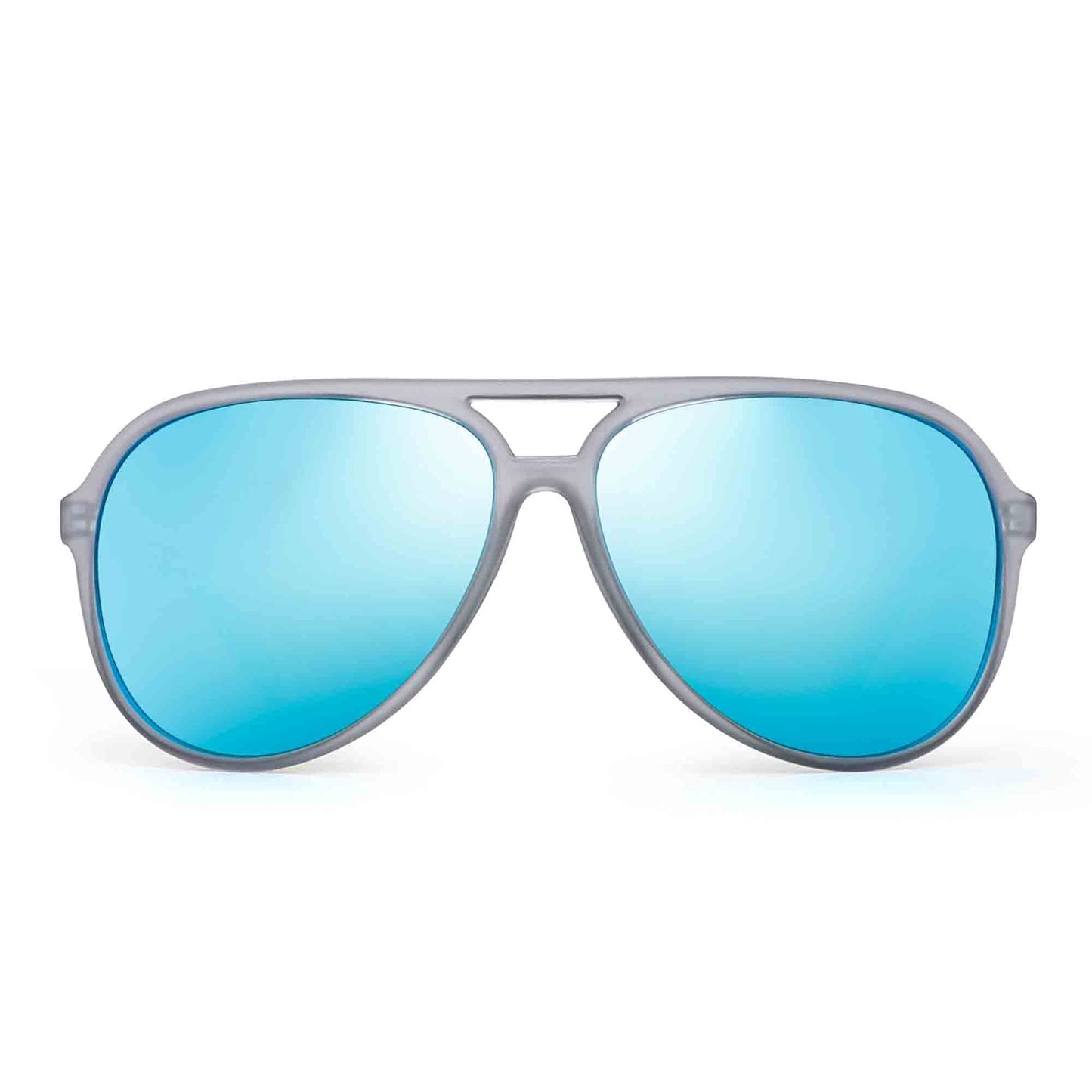 JIM HALO Polarized Aviator Sunglasses Men Women Oversize Plastic Driving Glasses (Matte Transparent Frame/Polarized Blue Lens)