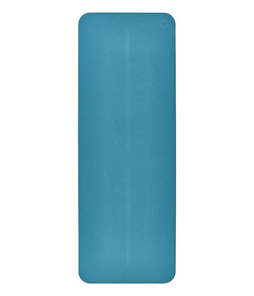 Manduka Begin Yoga Mat – Premium 5mm Thick Yoga Mat with Alignment Stripe, Beginner Fitness Exercise Mat, Suitable for Yoga and Pilates, Support and Stability | Reversible, 68 Inches, Bondi Blue Color
