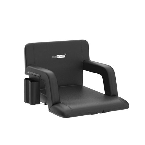 VIVOHOME Portable Reclining Stadium Seat Chairs for Bleachers with Padded Backrest and Adjustable Armrests, Set of 2