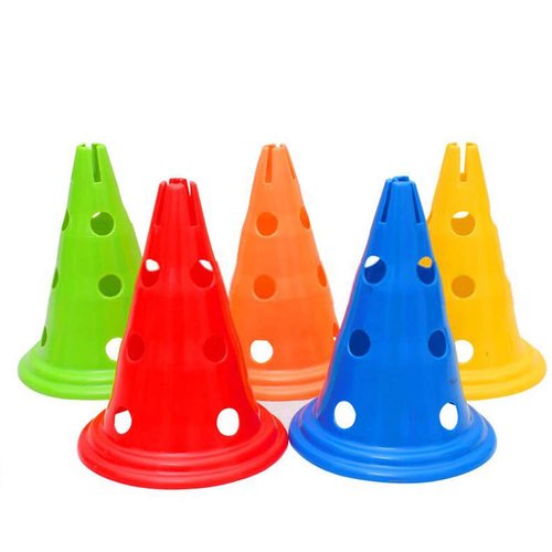NOENNULL Plastic Agility Ball Cones 5 Pieces Football Training Agility Field Markers Plastic Traffic Cones for Training Football Basketball Training Traffic Events