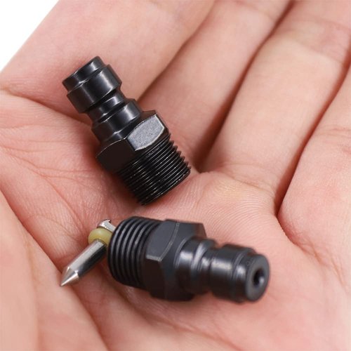 HMKUGO 8mm Quick-Disconnect Plug Adapter, 1/8" NPT Male Thread, Foster PCP Airsoft Adapter Fittings, Black Zinc Plated Copper