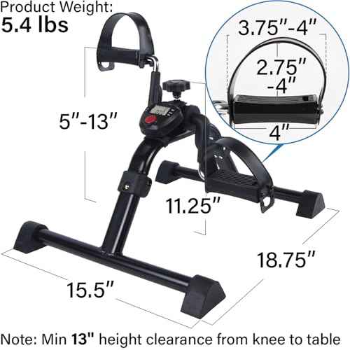 Vaunn Wrist Arm Leg Strengtheners Pedal Exerciser with Electronic Display for Indoor Exerciser and Physical Therapy