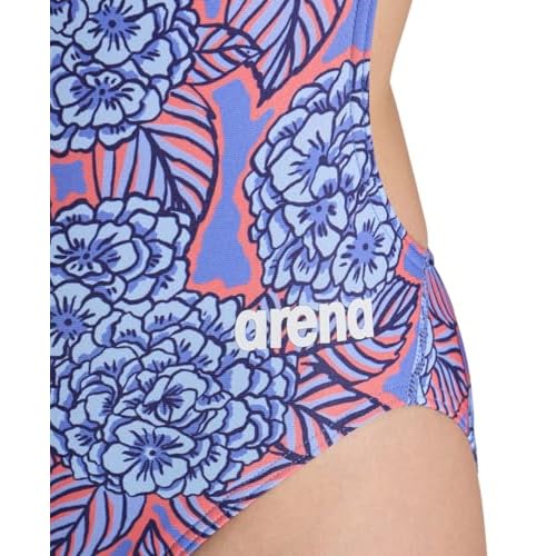 ARENA Women's Hydrangea Bouquet Challenge Back-Chlorine Resistant Swimwear for Competition, Race Training