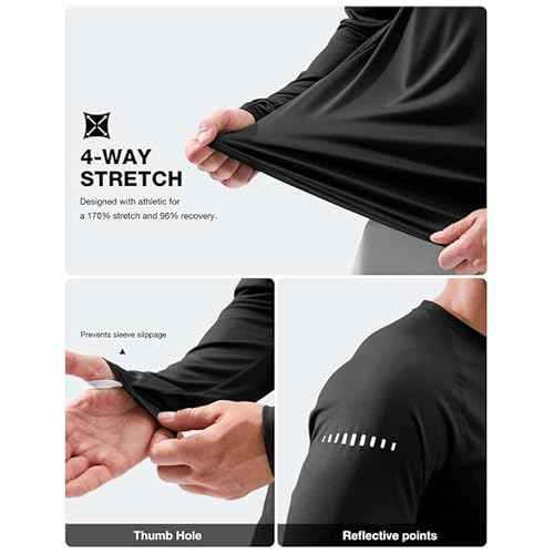 Men's Sun Protection Long Sleeve Shirts UPF 50+ Rash Guard for Men SPF UV Fishing Hiking Running Workout Athletic Shirt