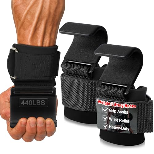 Heavy Duty Weight Lifting Hooks for Deadlift & Powerlifting - 2 Pack