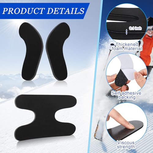 32 Pcs Ski & Snowboard Boots Fitting Pads, 24 Pcs Self Adhesive J Bars, 8 Pcs Ankle Wrap Pads Boot Inserts Foam Padding to Reduce Heel Lift Ankle Blisters
