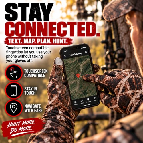 Men's Camo Touchscreen Hunting Gloves - Lightweight, Durable Outdoor Gear
