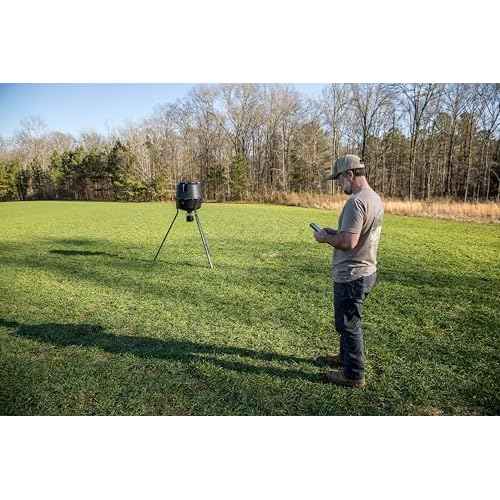Moultrie Pro Hunter III Deer Feeder Kit - Quicklock Adapter Fits Most Flat Bottom Hoppers - Digital Timer System with 10 Daily Feed Times - Moultrie Connect Bluetooth